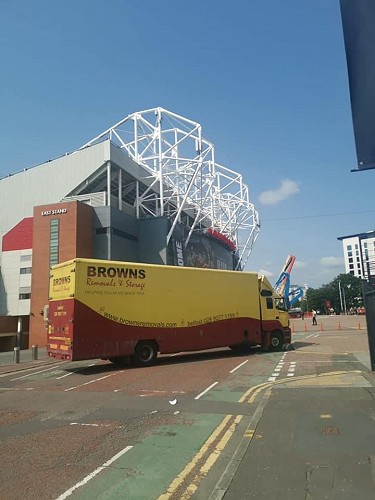 This is one of our Wagons outside Old Trafford loaded with 5 different job!!!