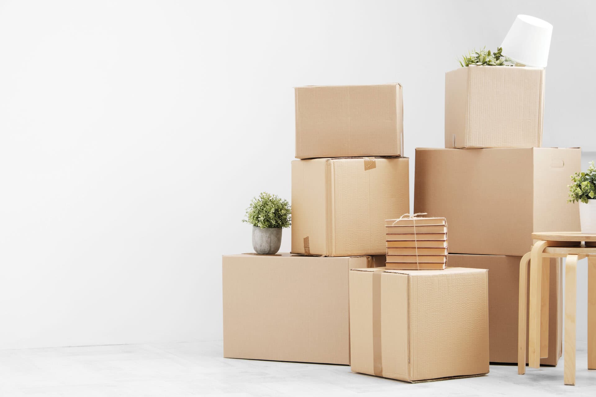 Packed boxes ready for a house move in Lisburn